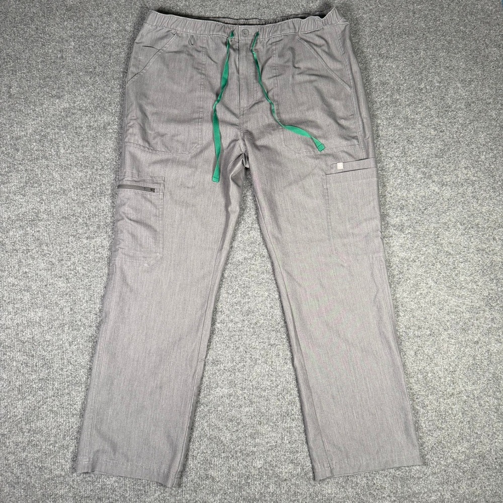 Figs Cairo Cargo Scrub Pants Men Large Gray Technical Collection TM3001S PO 2771